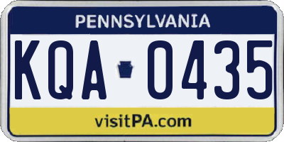 PA license plate KQA0435