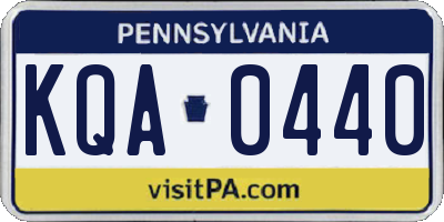 PA license plate KQA0440