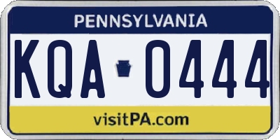 PA license plate KQA0444