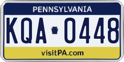 PA license plate KQA0448