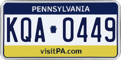 PA license plate KQA0449