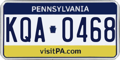 PA license plate KQA0468