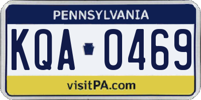 PA license plate KQA0469