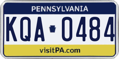 PA license plate KQA0484