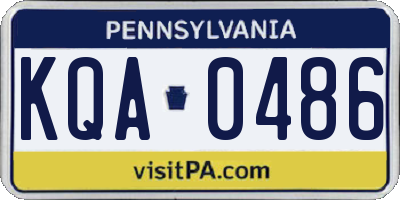 PA license plate KQA0486