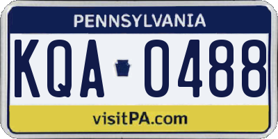 PA license plate KQA0488