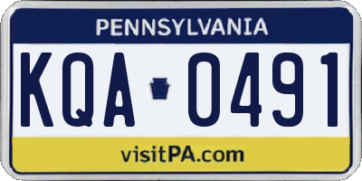 PA license plate KQA0491