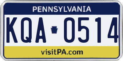 PA license plate KQA0514