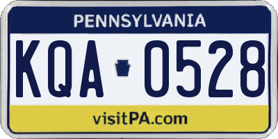 PA license plate KQA0528