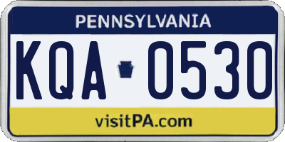 PA license plate KQA0530