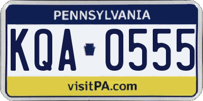PA license plate KQA0555