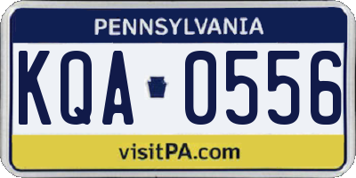 PA license plate KQA0556
