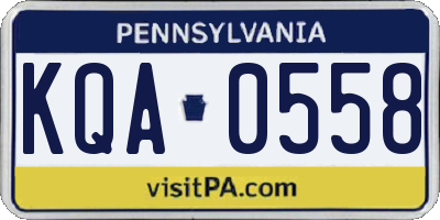 PA license plate KQA0558