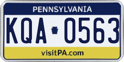 PA license plate KQA0563