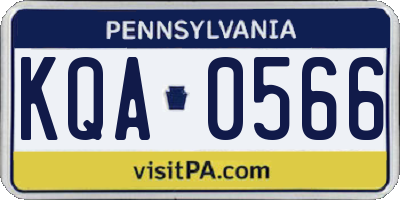 PA license plate KQA0566