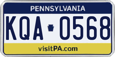 PA license plate KQA0568