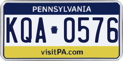 PA license plate KQA0576
