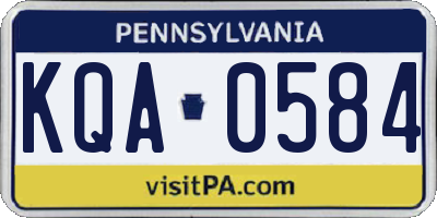 PA license plate KQA0584