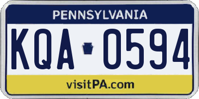PA license plate KQA0594
