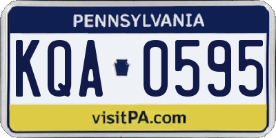 PA license plate KQA0595