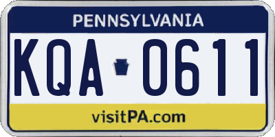 PA license plate KQA0611