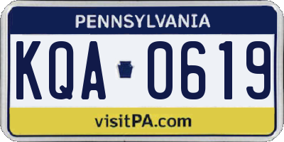 PA license plate KQA0619