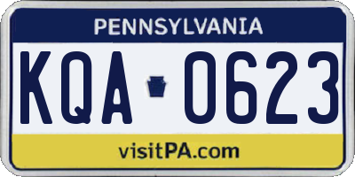 PA license plate KQA0623