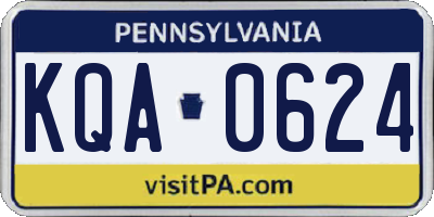 PA license plate KQA0624