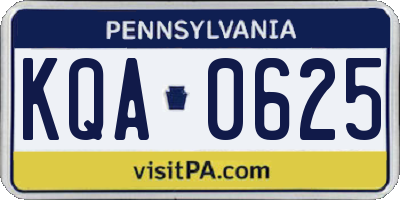 PA license plate KQA0625