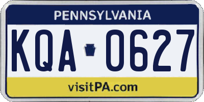 PA license plate KQA0627