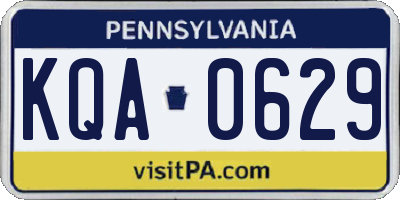PA license plate KQA0629