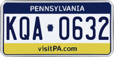 PA license plate KQA0632