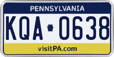 PA license plate KQA0638