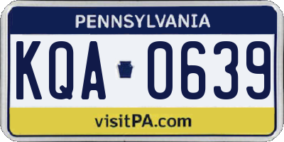PA license plate KQA0639