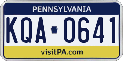 PA license plate KQA0641