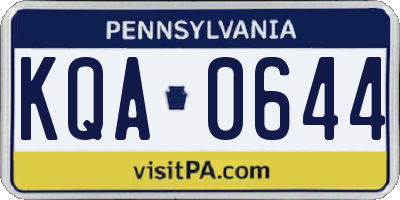 PA license plate KQA0644