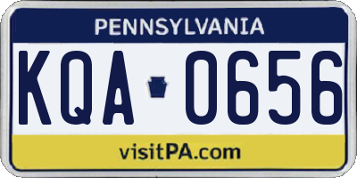 PA license plate KQA0656