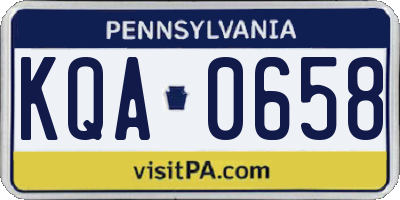 PA license plate KQA0658