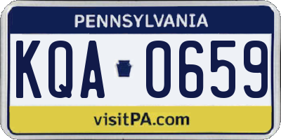 PA license plate KQA0659