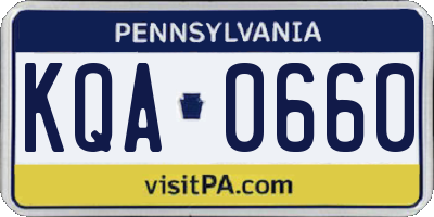 PA license plate KQA0660