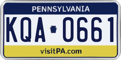 PA license plate KQA0661