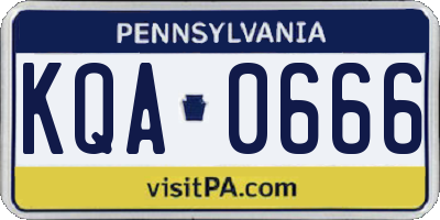 PA license plate KQA0666