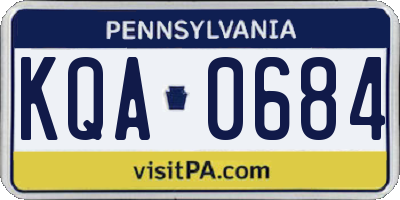 PA license plate KQA0684