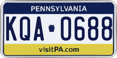 PA license plate KQA0688