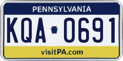 PA license plate KQA0691
