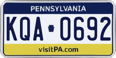 PA license plate KQA0692