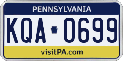 PA license plate KQA0699
