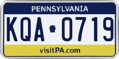 PA license plate KQA0719