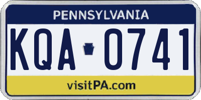 PA license plate KQA0741