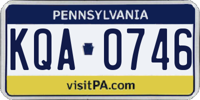 PA license plate KQA0746